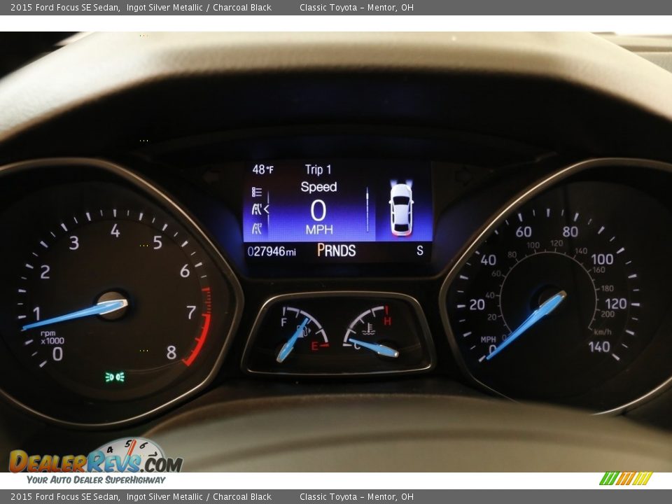 2015 Ford Focus SE Sedan Ingot Silver Metallic / Charcoal Black Photo #9