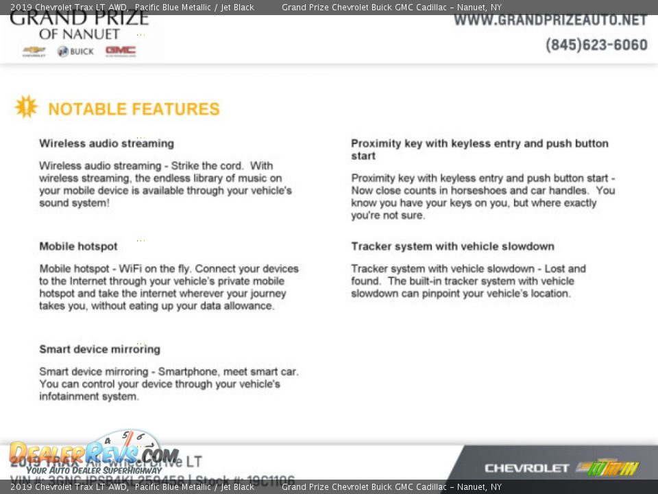 2019 Chevrolet Trax LT AWD Pacific Blue Metallic / Jet Black Photo #7