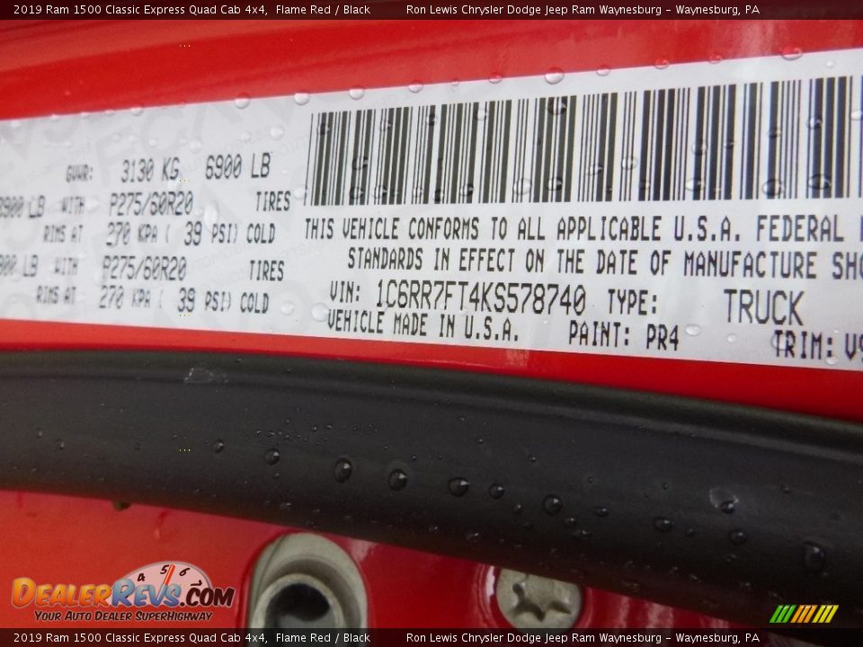 2019 Ram 1500 Classic Express Quad Cab 4x4 Flame Red / Black Photo #14