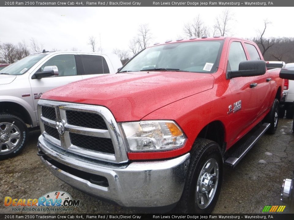 2018 Ram 2500 Tradesman Crew Cab 4x4 Flame Red / Black/Diesel Gray Photo #1