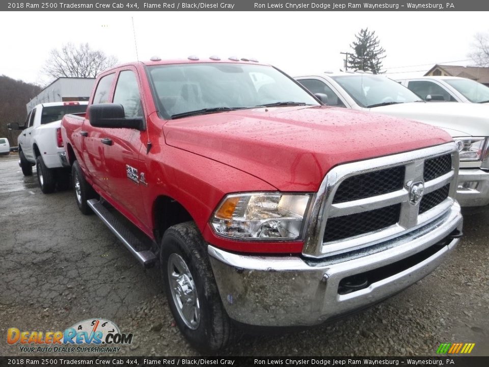 2018 Ram 2500 Tradesman Crew Cab 4x4 Flame Red / Black/Diesel Gray Photo #3