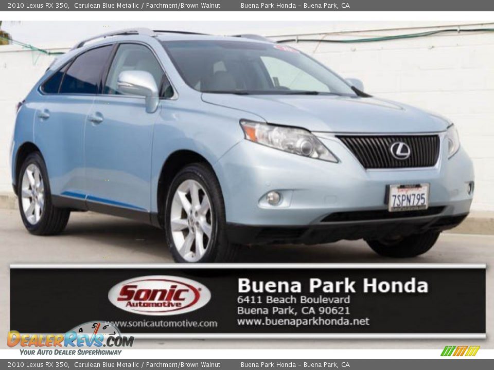 2010 Lexus RX 350 Cerulean Blue Metallic / Parchment/Brown Walnut Photo #1