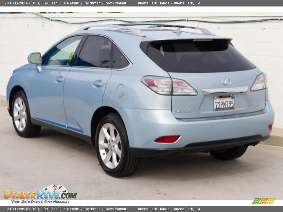 2010 Lexus RX 350 Cerulean Blue Metallic / Parchment/Brown Walnut Photo #2