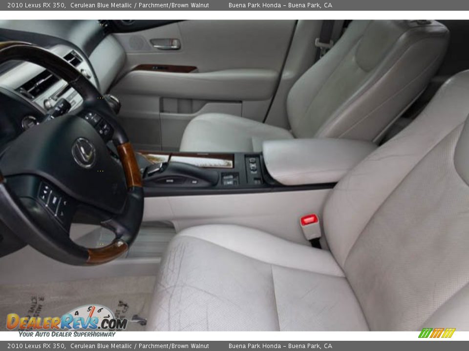 2010 Lexus RX 350 Cerulean Blue Metallic / Parchment/Brown Walnut Photo #3