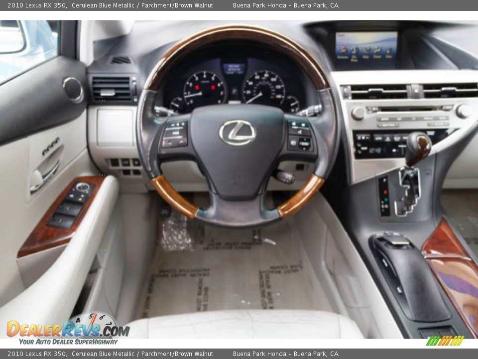 2010 Lexus RX 350 Cerulean Blue Metallic / Parchment/Brown Walnut Photo #5