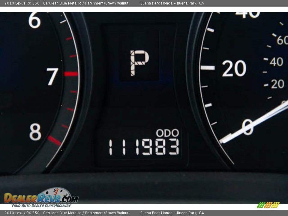 2010 Lexus RX 350 Cerulean Blue Metallic / Parchment/Brown Walnut Photo #6