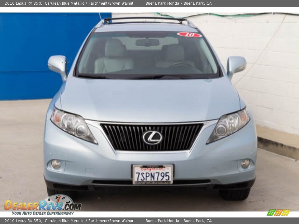 2010 Lexus RX 350 Cerulean Blue Metallic / Parchment/Brown Walnut Photo #7