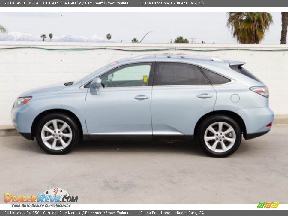 2010 Lexus RX 350 Cerulean Blue Metallic / Parchment/Brown Walnut Photo #8