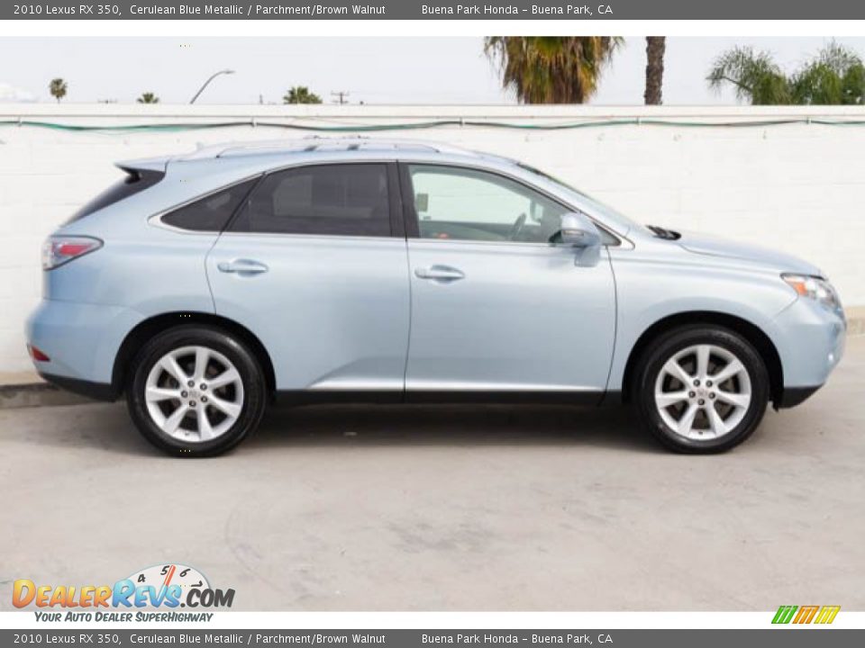 2010 Lexus RX 350 Cerulean Blue Metallic / Parchment/Brown Walnut Photo #12