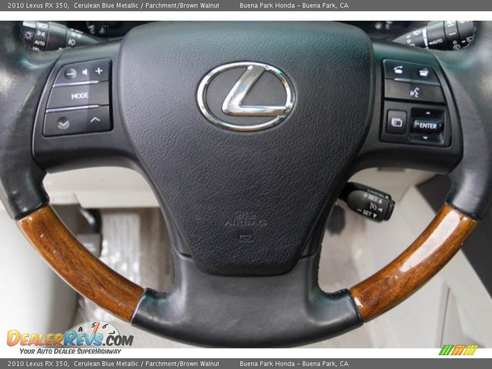 2010 Lexus RX 350 Cerulean Blue Metallic / Parchment/Brown Walnut Photo #13