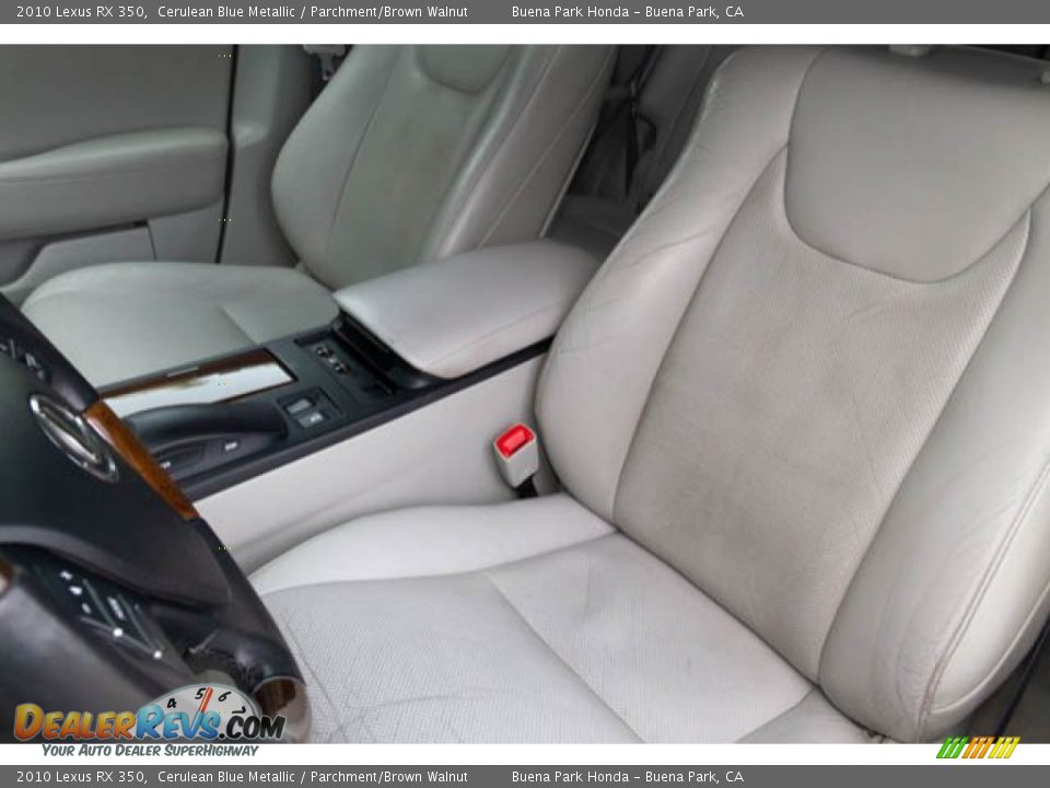 2010 Lexus RX 350 Cerulean Blue Metallic / Parchment/Brown Walnut Photo #17