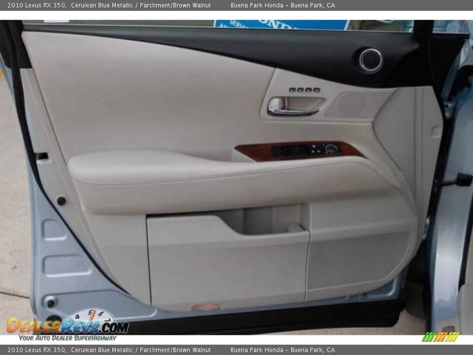 2010 Lexus RX 350 Cerulean Blue Metallic / Parchment/Brown Walnut Photo #29