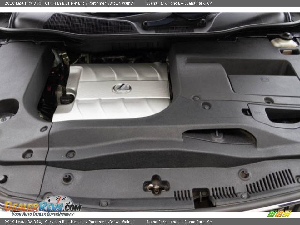 2010 Lexus RX 350 Cerulean Blue Metallic / Parchment/Brown Walnut Photo #33
