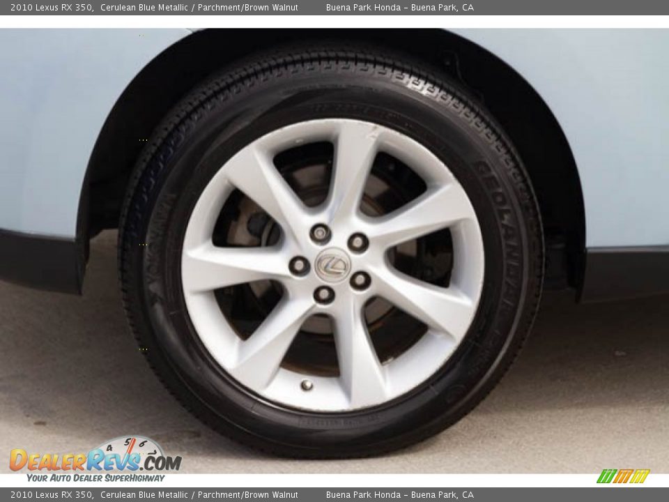 2010 Lexus RX 350 Cerulean Blue Metallic / Parchment/Brown Walnut Photo #34