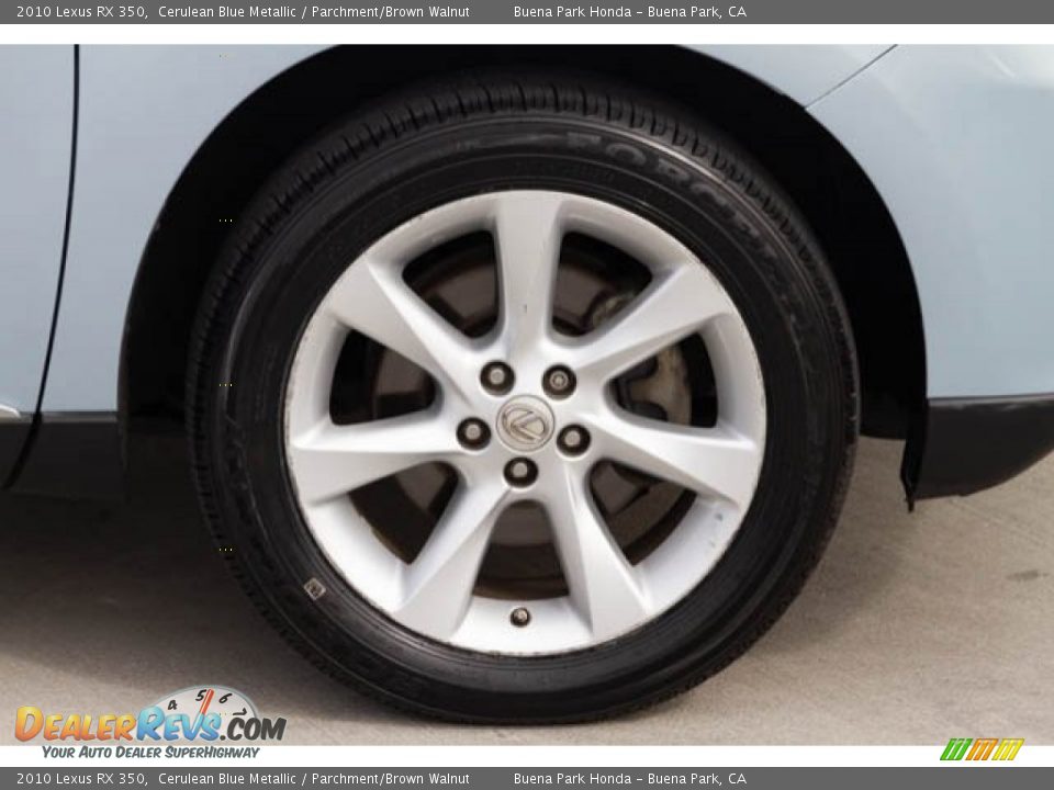 2010 Lexus RX 350 Cerulean Blue Metallic / Parchment/Brown Walnut Photo #35