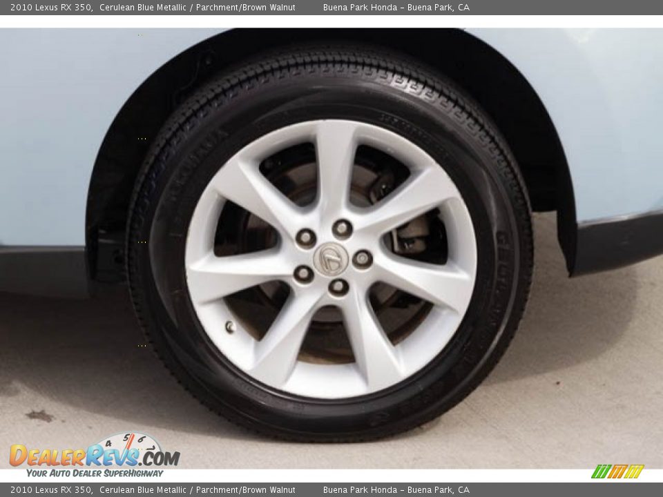 2010 Lexus RX 350 Cerulean Blue Metallic / Parchment/Brown Walnut Photo #36