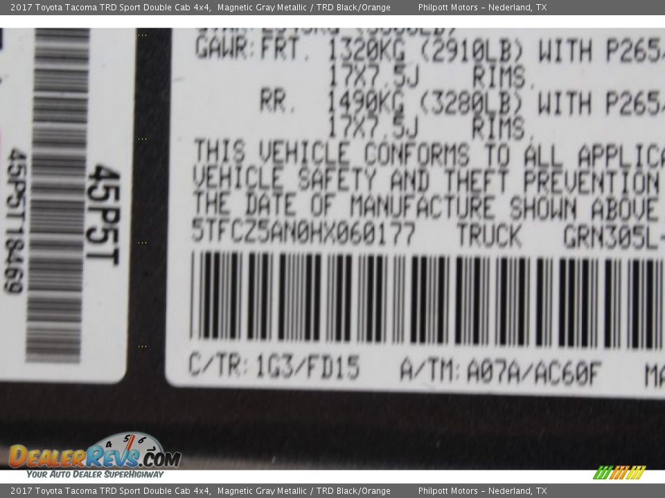 2017 Toyota Tacoma TRD Sport Double Cab 4x4 Magnetic Gray Metallic / TRD Black/Orange Photo #28