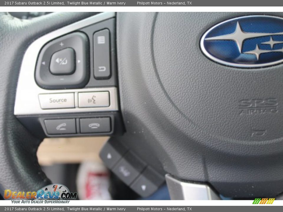 2017 Subaru Outback 2.5i Limited Twilight Blue Metallic / Warm Ivory Photo #15