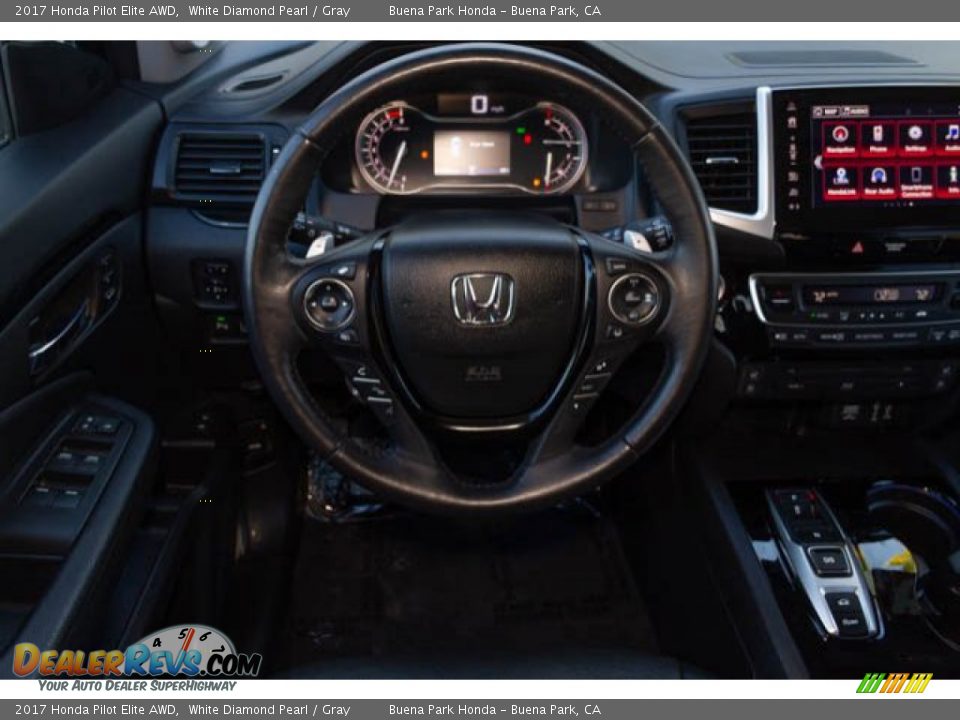 2017 Honda Pilot Elite AWD White Diamond Pearl / Gray Photo #5
