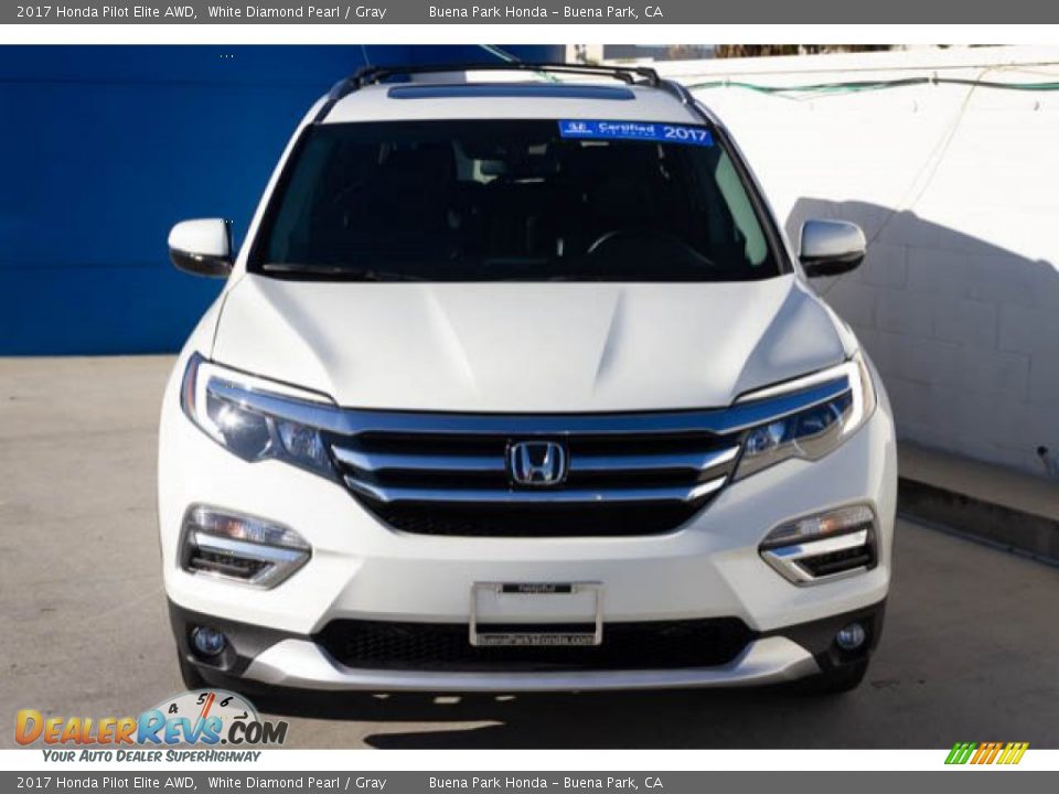 2017 Honda Pilot Elite AWD White Diamond Pearl / Gray Photo #7