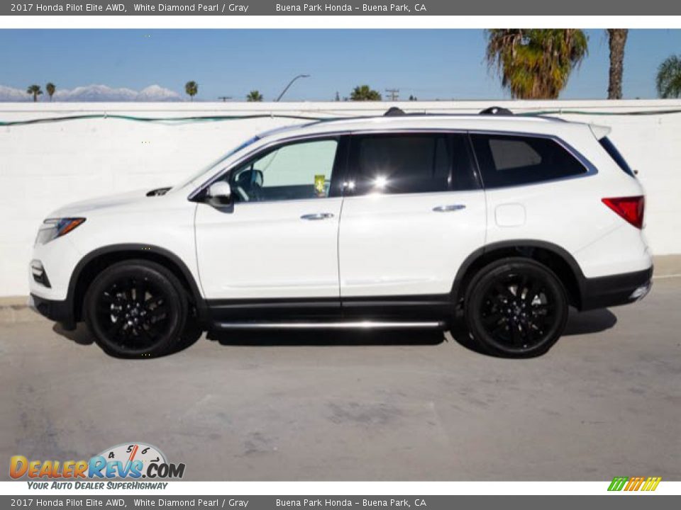 2017 Honda Pilot Elite AWD White Diamond Pearl / Gray Photo #8
