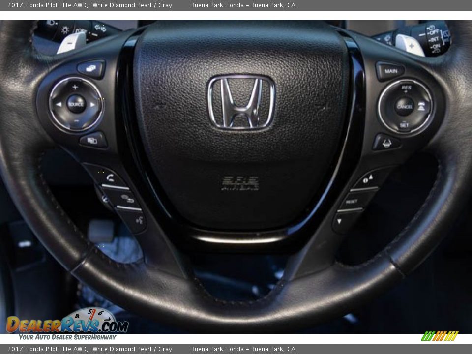 2017 Honda Pilot Elite AWD White Diamond Pearl / Gray Photo #13