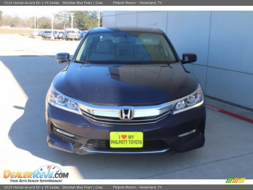 2016 Honda Accord EX-L V6 Sedan Obsidian Blue Pearl / Gray Photo #3