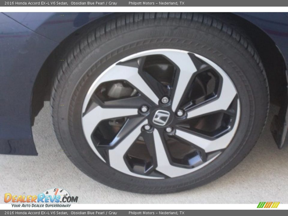 2016 Honda Accord EX-L V6 Sedan Obsidian Blue Pearl / Gray Photo #5