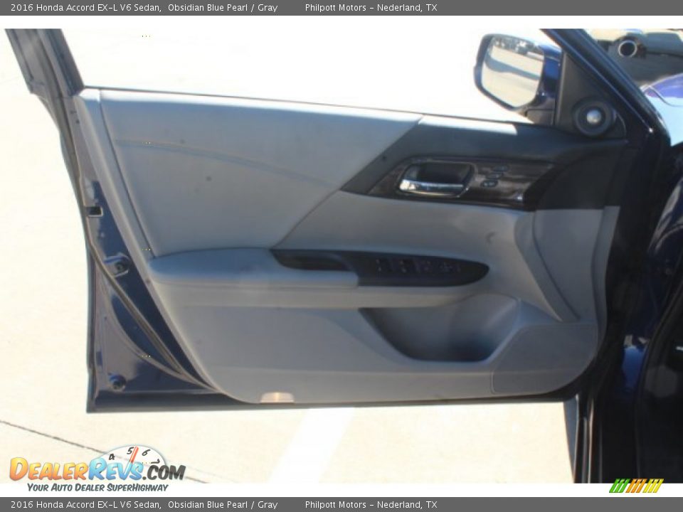 2016 Honda Accord EX-L V6 Sedan Obsidian Blue Pearl / Gray Photo #9