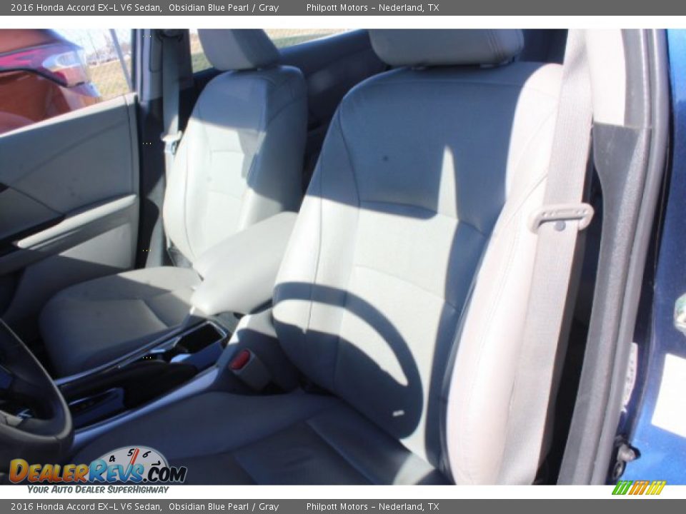 2016 Honda Accord EX-L V6 Sedan Obsidian Blue Pearl / Gray Photo #10