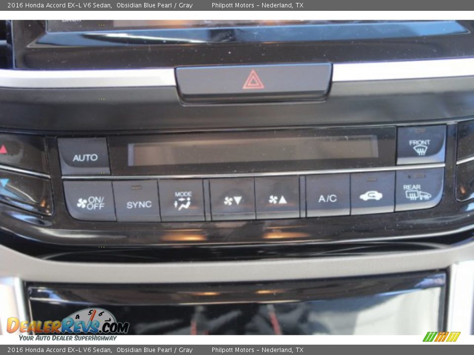 2016 Honda Accord EX-L V6 Sedan Obsidian Blue Pearl / Gray Photo #14