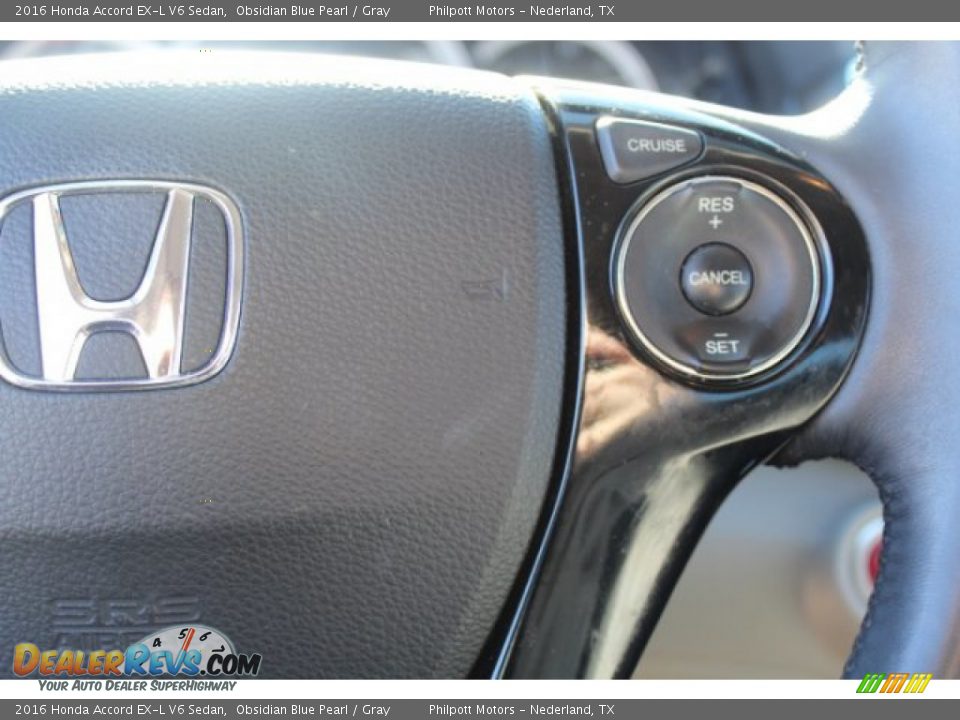 2016 Honda Accord EX-L V6 Sedan Obsidian Blue Pearl / Gray Photo #17