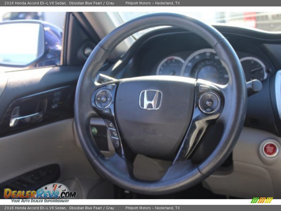 2016 Honda Accord EX-L V6 Sedan Obsidian Blue Pearl / Gray Photo #21