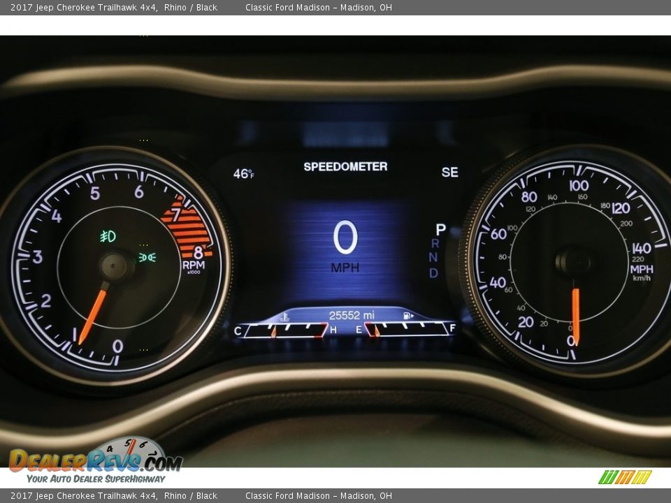 2017 Jeep Cherokee Trailhawk 4x4 Rhino / Black Photo #8
