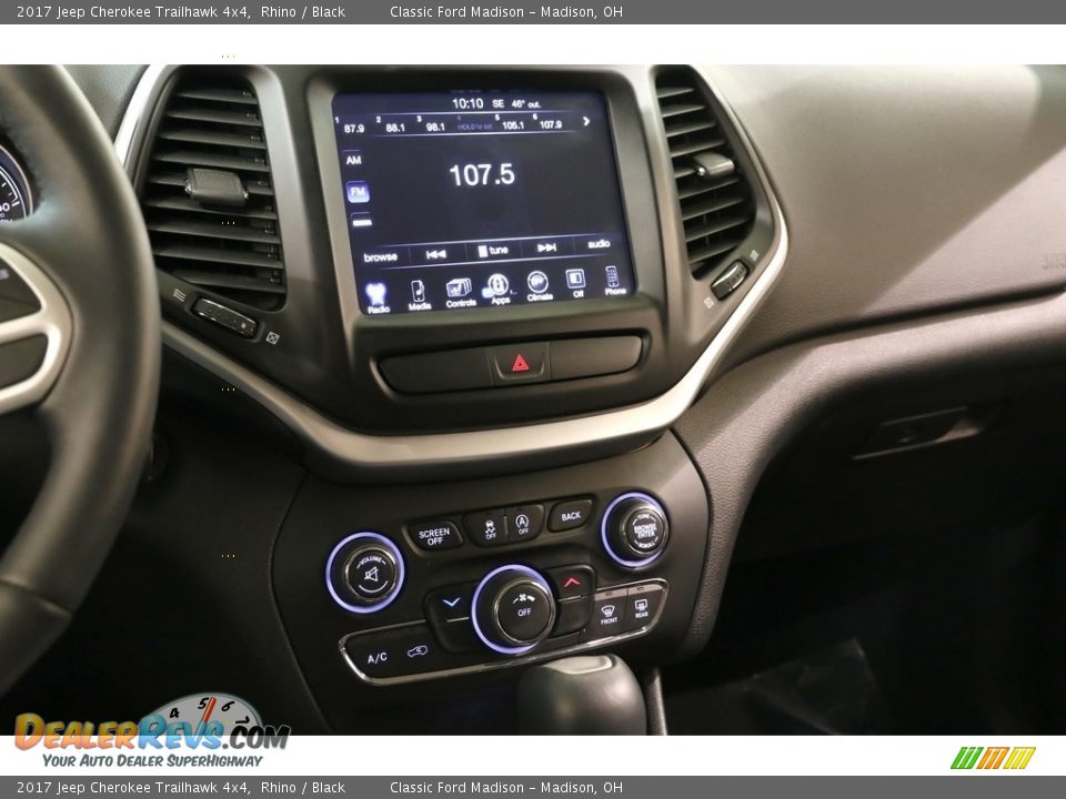 2017 Jeep Cherokee Trailhawk 4x4 Rhino / Black Photo #9