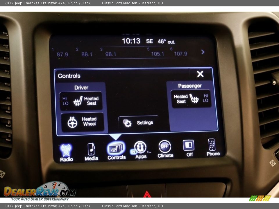 2017 Jeep Cherokee Trailhawk 4x4 Rhino / Black Photo #11