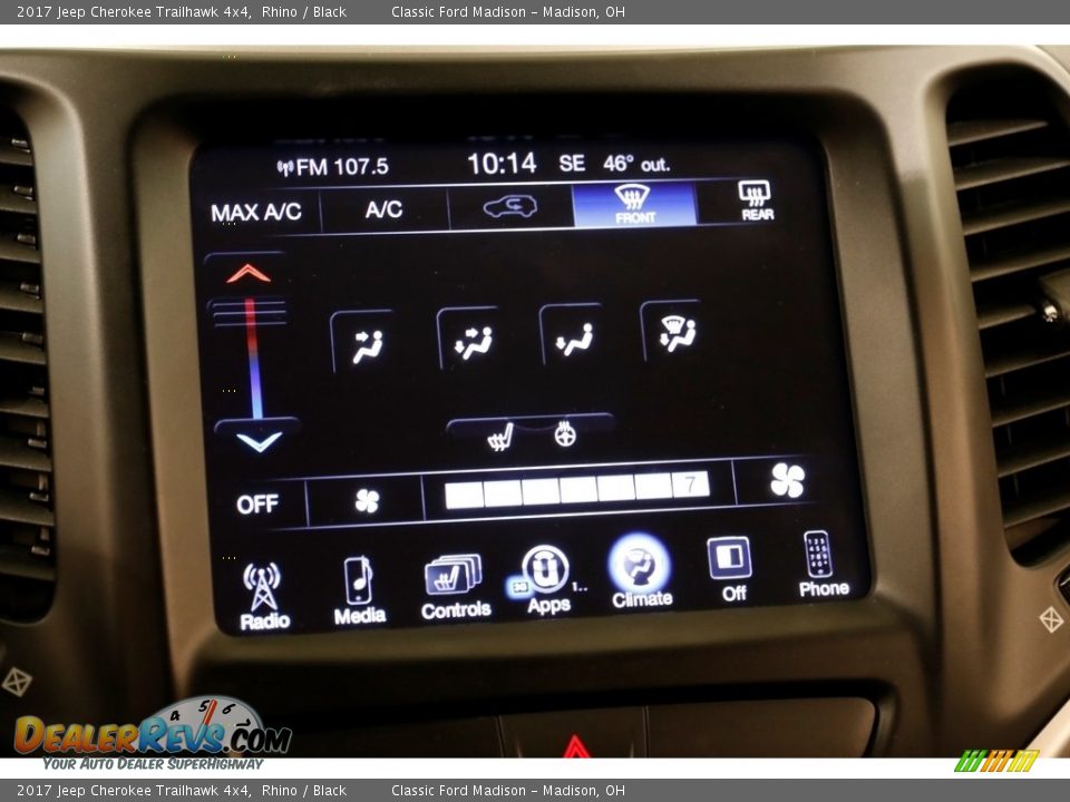 2017 Jeep Cherokee Trailhawk 4x4 Rhino / Black Photo #14