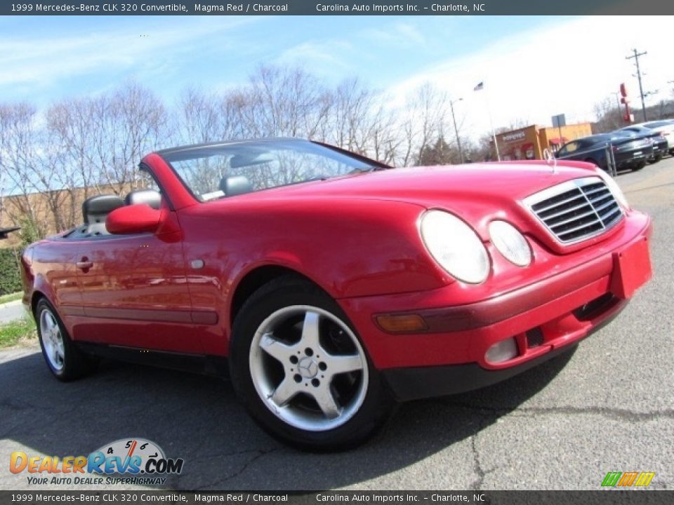 1999 Mercedes-Benz CLK 320 Convertible Magma Red / Charcoal Photo #2