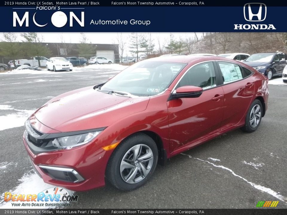2019 Honda Civic LX Sedan Molten Lava Pearl / Black Photo #1