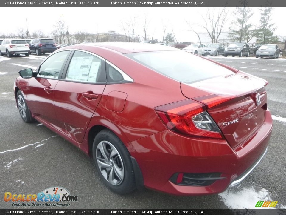 2019 Honda Civic LX Sedan Molten Lava Pearl / Black Photo #3