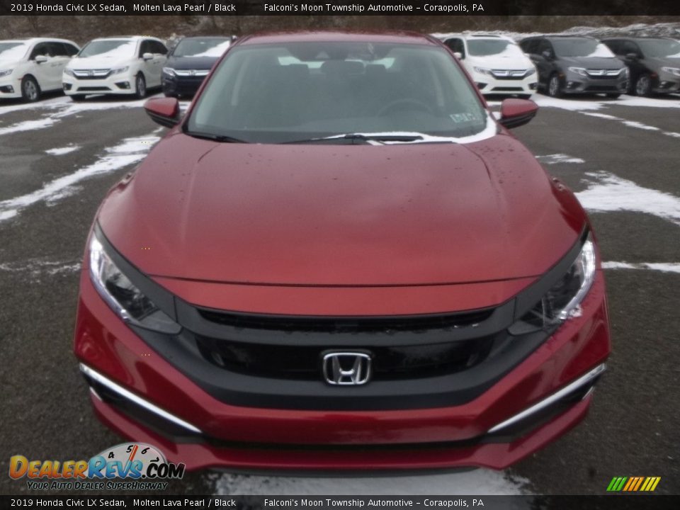 2019 Honda Civic LX Sedan Molten Lava Pearl / Black Photo #7