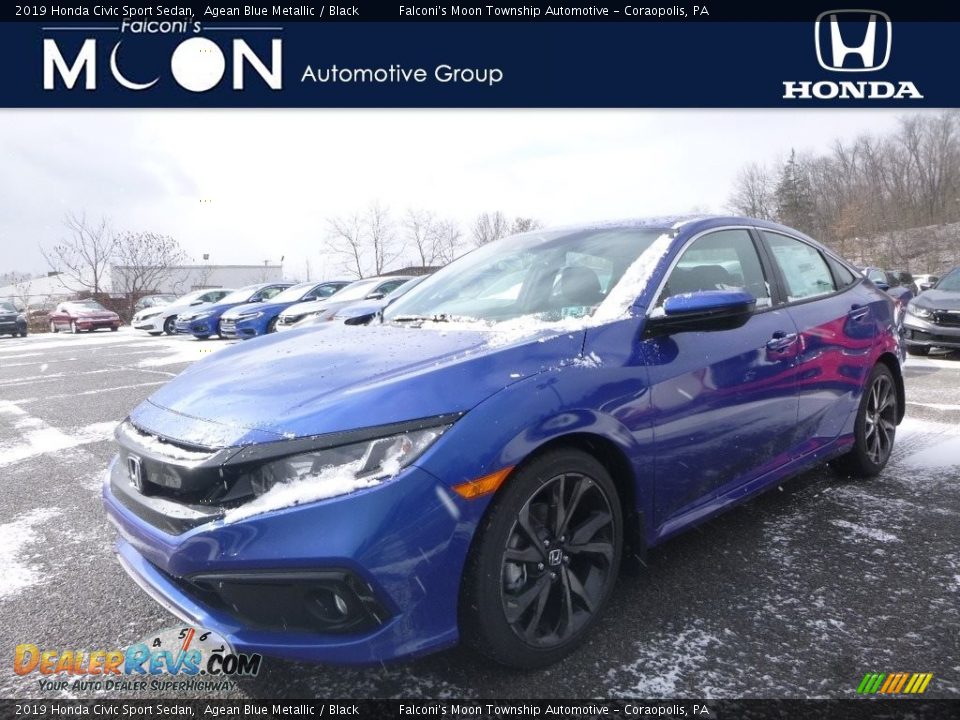 2019 Honda Civic Sport Sedan Agean Blue Metallic / Black Photo #1