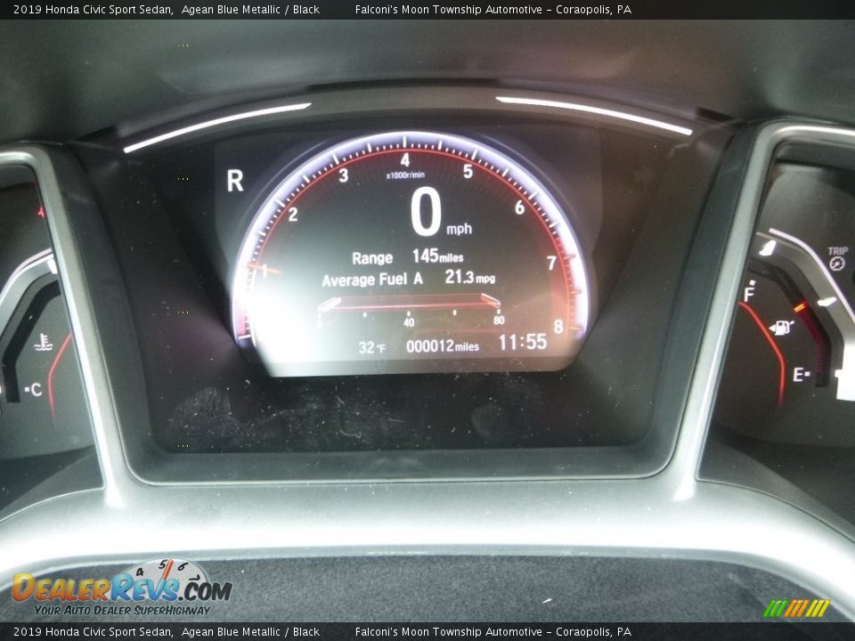 2019 Honda Civic Sport Sedan Agean Blue Metallic / Black Photo #15