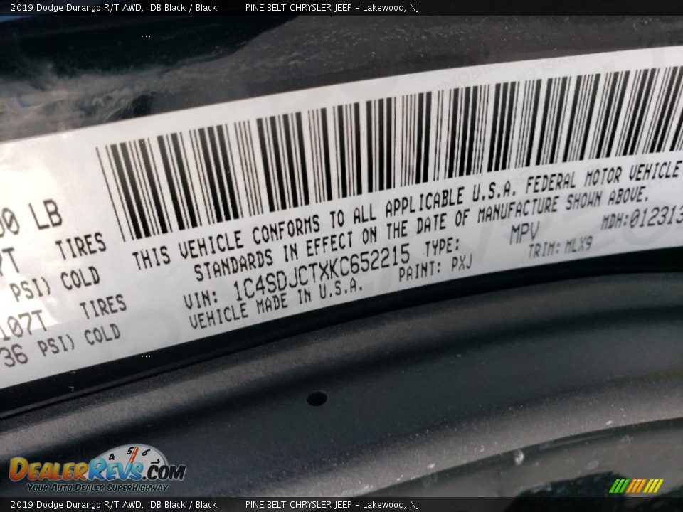 2019 Dodge Durango R/T AWD DB Black / Black Photo #9