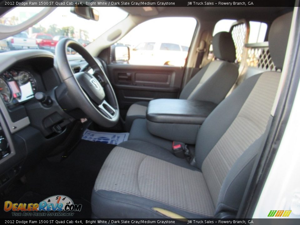 2012 Dodge Ram 1500 ST Quad Cab 4x4 Bright White / Dark Slate Gray/Medium Graystone Photo #16