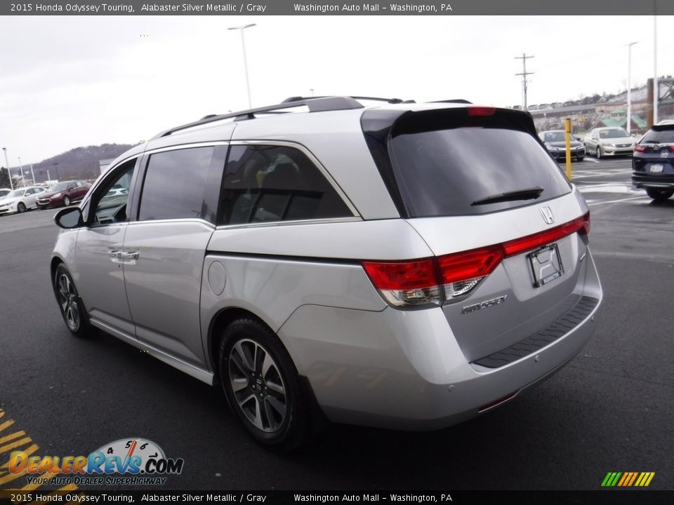 2015 Honda Odyssey Touring Alabaster Silver Metallic / Gray Photo #7
