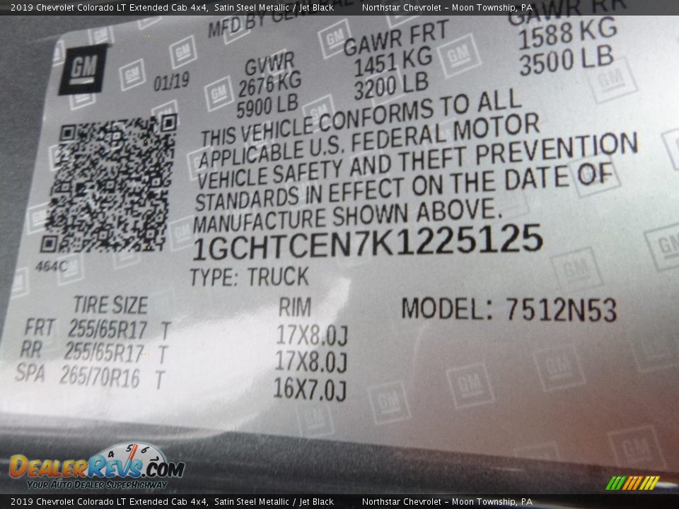 2019 Chevrolet Colorado LT Extended Cab 4x4 Satin Steel Metallic / Jet Black Photo #14