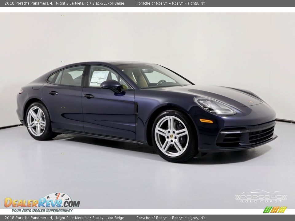 2018 Porsche Panamera 4 Night Blue Metallic / Black/Luxor Beige Photo #1