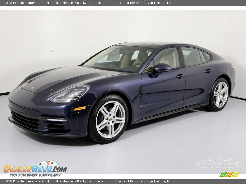 2018 Porsche Panamera 4 Night Blue Metallic / Black/Luxor Beige Photo #9