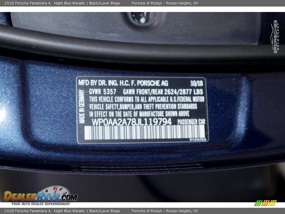 2018 Porsche Panamera 4 Night Blue Metallic / Black/Luxor Beige Photo #29